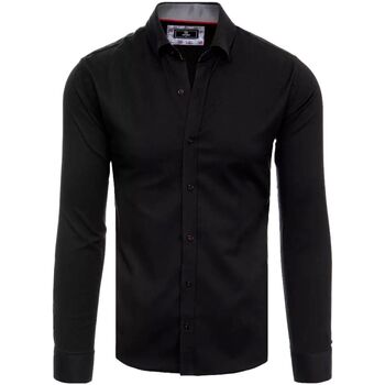 D Street Košile s dlouhymi rukáv Pánská košile s dlouhým rukávem Hai černá - Černá
