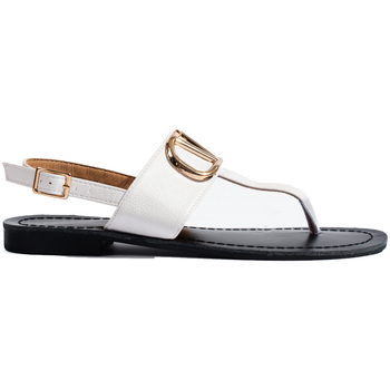 Pk Sandály Komfortní dámské sandály bílé bez podpatku - ruznobarevne