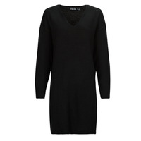 Textil Ženy Krátké šaty Pieces PCJULIANA LS V-NECK KNIT DRESS NOOS BC Černá