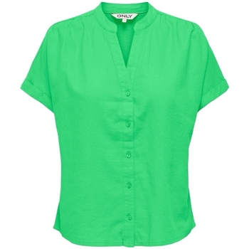 Textil Ženy Halenky / Blůzy Only Nilla-Caro Shirt S/S - Summer Green Zelená