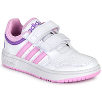 Boty Dívčí Nízké tenisky Adidas Sportswear HOOPS 3.0 CF C Bílá / Růžová