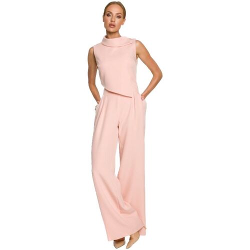 Textil Ženy Overaly / Kalhoty s laclem Made Of Emotion Dámský overal Youdon M702 pudrová růžová Růžová
