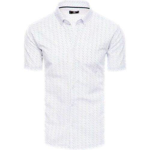 Textil Muži Košile s dlouhymi rukávy D Street Pánská košile s krátkým rukávem Brabal bílá Bílá