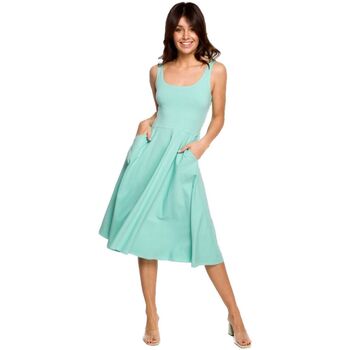 Bewear Krátké šaty Dámské midi šaty Zoltosteon B218 mátová - Zelená
