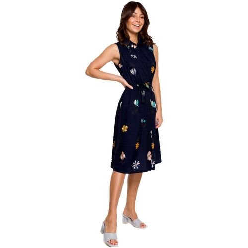 Textil Ženy Krátké šaty Bewear Dámské košilové šaty Yilorel B230 navy Tmavě modrá