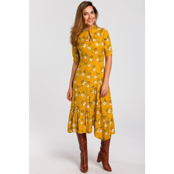 Textil Ženy Krátké šaty Stylove Dámské midi šaty Fenimrei S177 žlutá Žlutá
