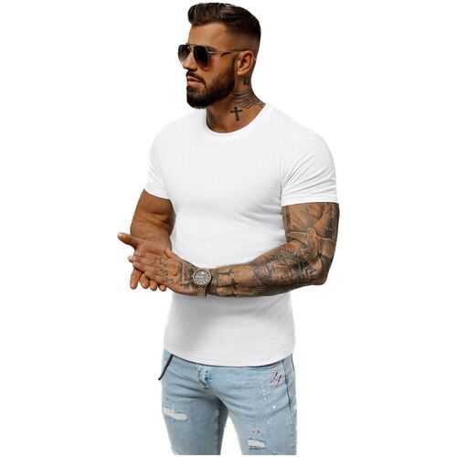 Textil Muži Trička s krátkým rukávem Ozonee Pánské tričko s krátkým rukávem These bílá Bílá