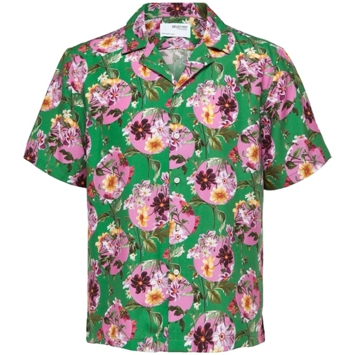 Textil Muži Košile s dlouhymi rukávy Selected Relax Liam Shirt - Jolly Green           