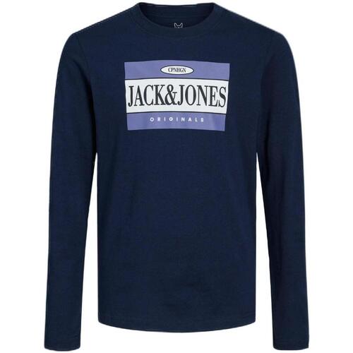 Textil Chlapecké Trička s krátkým rukávem Jack & Jones  Modrá