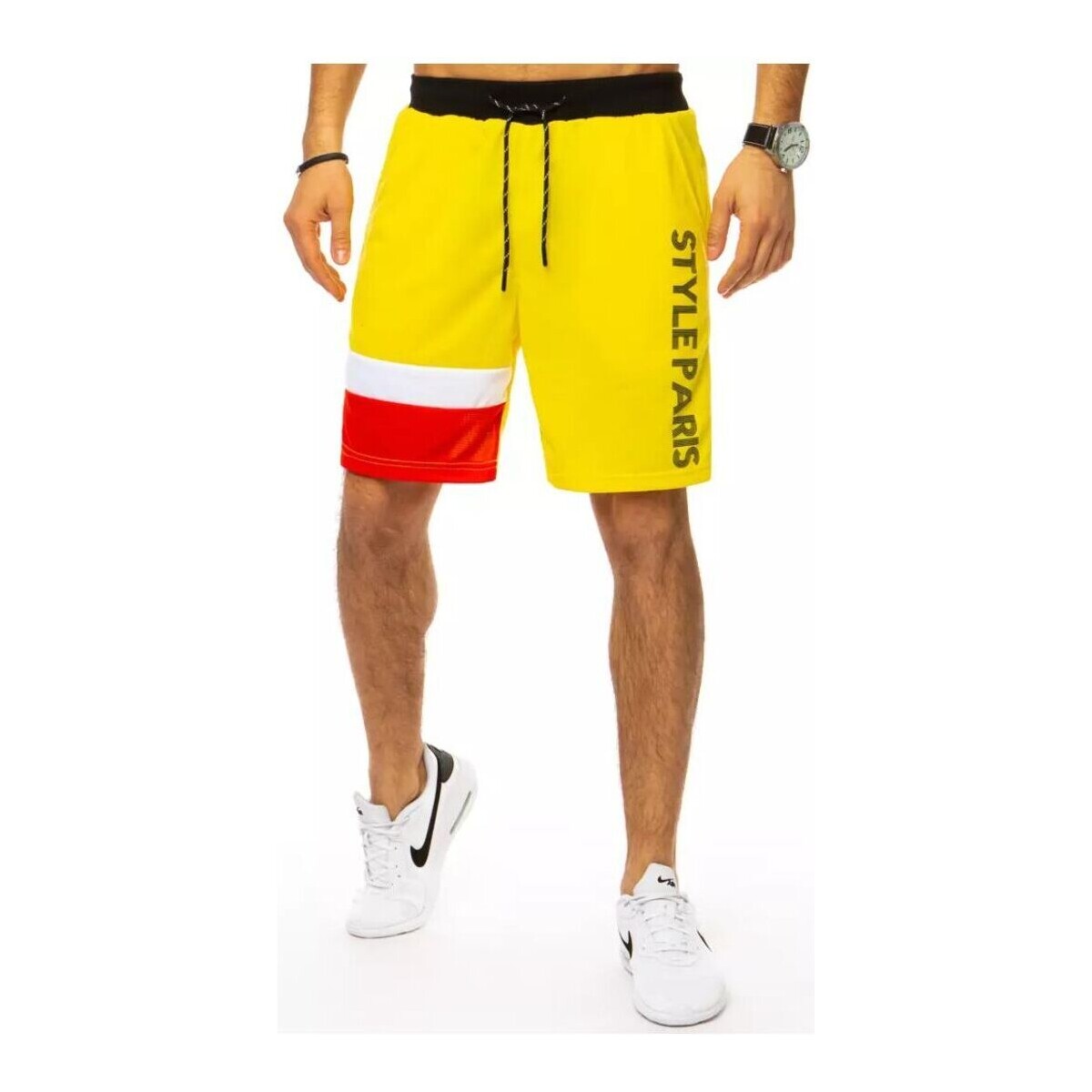 Textil Muži Kraťasy / Bermudy D Street Pánské teplákové šortky Taner žlutá Žlutá
