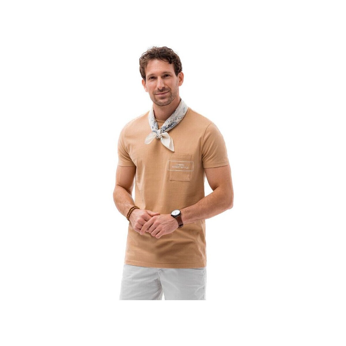 Textil Muži Trička s krátkým rukávem Ombre Pánské tričko s potiskem Kelneruk světle hnědá Hnědá