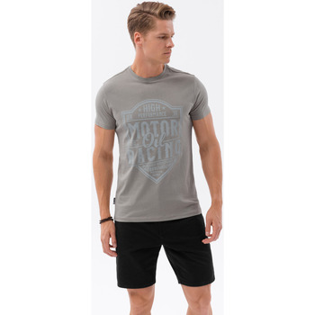 Textil Muži Trička s krátkým rukávem Ombre Pánské tričko s potiskem Kaktat světle hnědá Hnědá