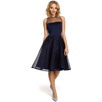 Textil Ženy Krátké šaty Made Of Emotion Dámské společenské šaty Marit M148 tmavě modrá Tmavě modrá