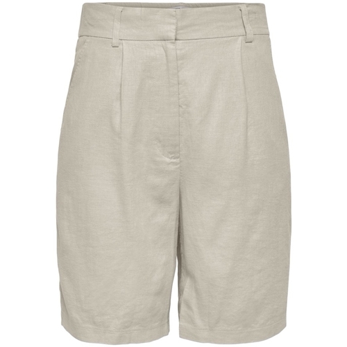 Textil Ženy Kraťasy / Bermudy Only Caro HW Long Shorts - Silver Lining Béžová
