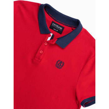 Ombre Pánské tričko s límečkem Belath červená Červená