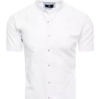 Textil Muži Košile s dlouhymi rukávy D Street Pánská košile s krátkým rukávem Tiktanil bílá Bílá