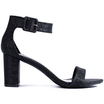 Pk Designové  sandály černé dámské na širokém podpatku 