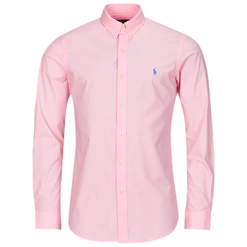 Polo Ralph Lauren Košile s dlouhymi rukáv CHEMISE AJUSTEE SLIM FIT EN POPELINE UNIE - Růžová