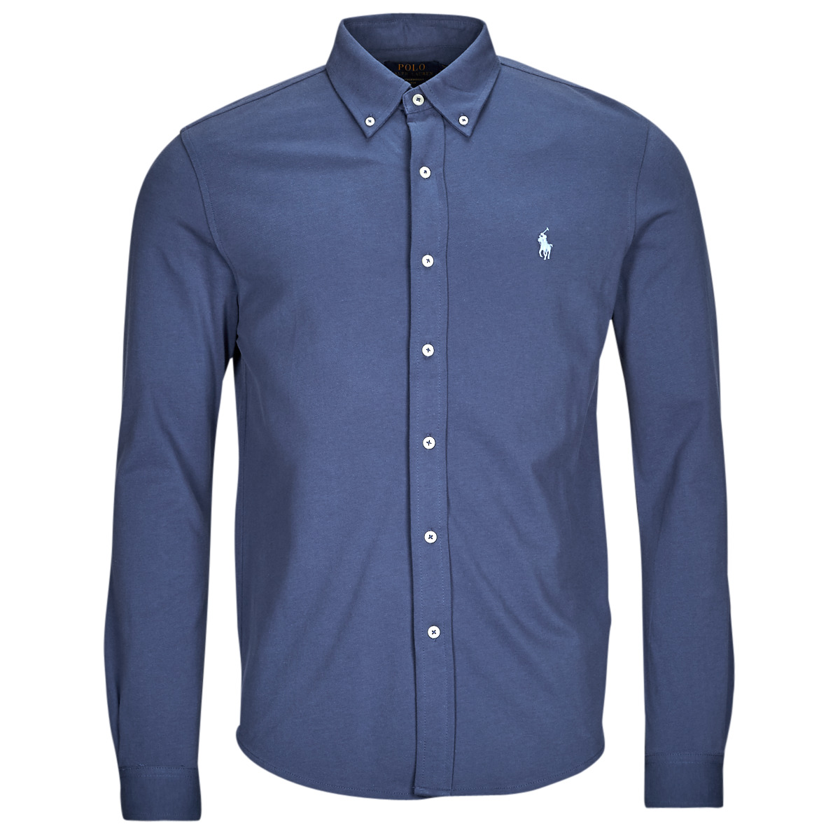 Polo Ralph Lauren  CHEMISE AJUSTEE COL BOUTONNE EN POLO FEATHERWEIGHT  Košile s dlouhymi rukáv Modrá