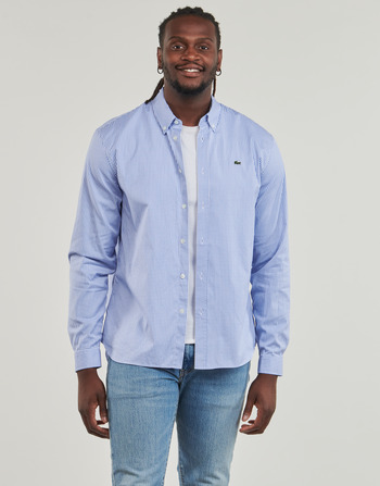 Textil Muži Košile s dlouhymi rukávy Lacoste CH2932 Modrá