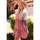 Textil Ženy Krátké šaty Omg Dámské pruhované leopardí patchworkové mini šaty s dlouhým Růžová