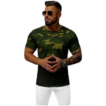 Textil Muži Trička s krátkým rukávem Ozonee Pánské tričko s potiskem Ripple zelená Zelená