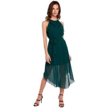 Makover Krátké šaty Dámské midi šaty Flone K137 zelená - Zelená