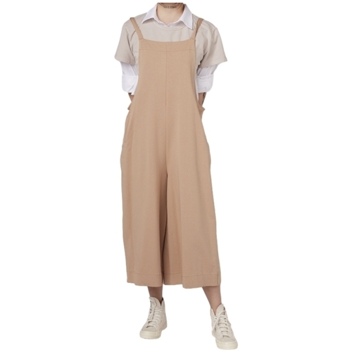 Textil Ženy Overaly / Kalhoty s laclem Wendy Trendy Jumpsuit 791852 - Beige Béžová