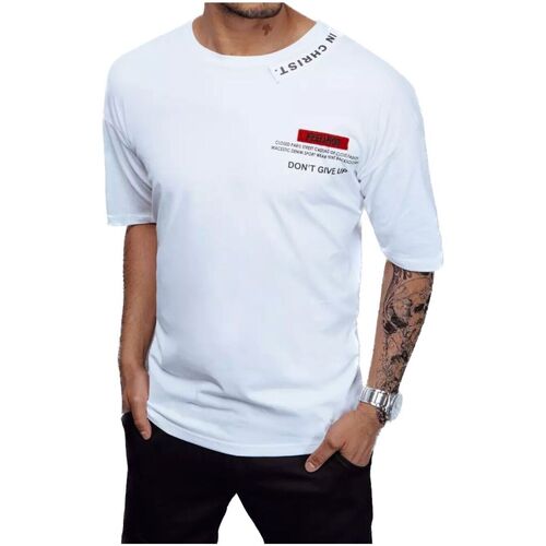 Textil Muži Trička s krátkým rukávem D Street Pánské tričko Radliff bílá Bílá