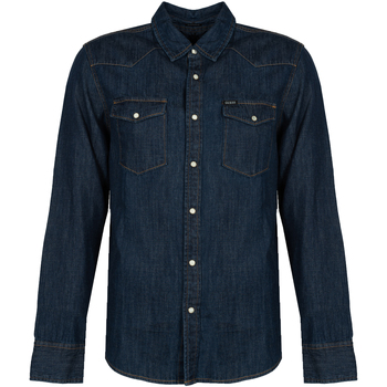 Textil Muži Košile s dlouhymi rukávy Guess M1BH12 R4DL1 Modrá