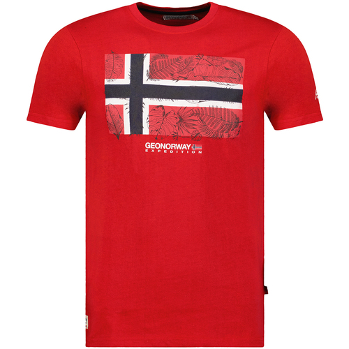 Textil Muži Trička s krátkým rukávem Geo Norway SW1239HGNO-CORAL Červená