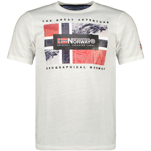 Textil Muži Trička s krátkým rukávem Geographical Norway SW1240HGN-WHITE Bílá
