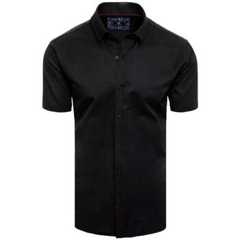 Textil Muži Košile s dlouhymi rukávy D Street Pánská košile s krátkým rukávem Kulna černá Černá