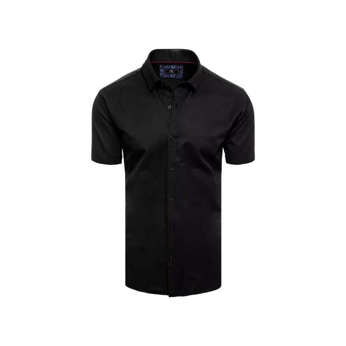 Textil Muži Košile s dlouhymi rukávy D Street Pánská košile s krátkým rukávem Kulna černá Černá
