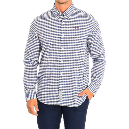Textil Muži Košile s dlouhymi rukávy La Martina TMC026-PP576-C7298 Modrá