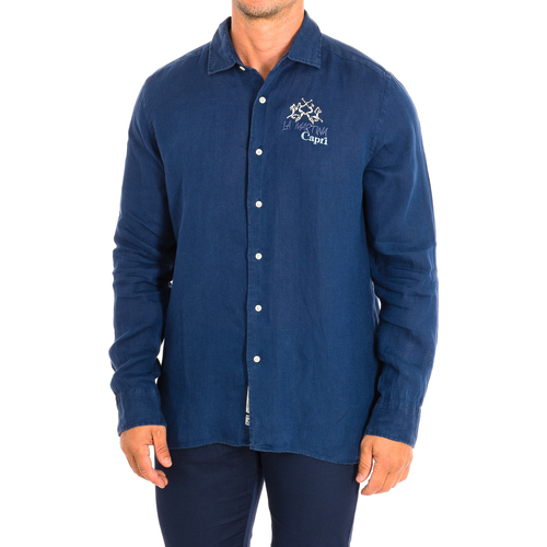 Textil Muži Košile s dlouhymi rukávy La Martina TMC311-TL319-07017 Tmavě modrá