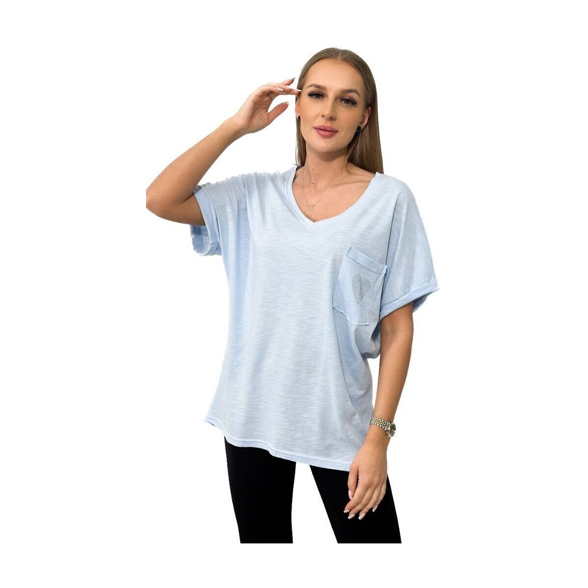 Textil Ženy Trička & Pola Kesi Dámské tričko s krátkým rukávem Branet světle modrá Modrá