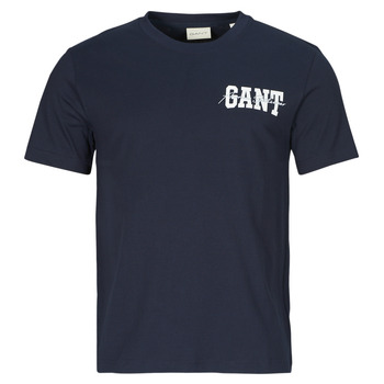 Textil Muži Trička s krátkým rukávem Gant ARCH SCRIPT SS T-SHIRT Tmavě modrá