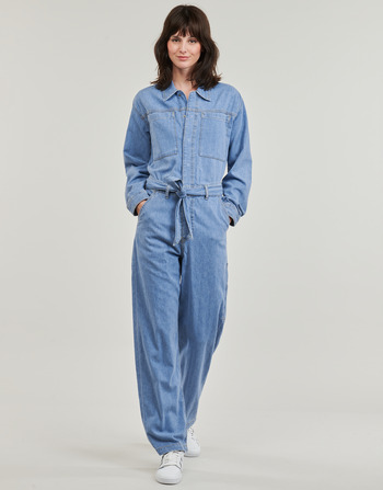 Textil Ženy Overaly / Kalhoty s laclem Esprit RCS BOILERSUIT Modrá