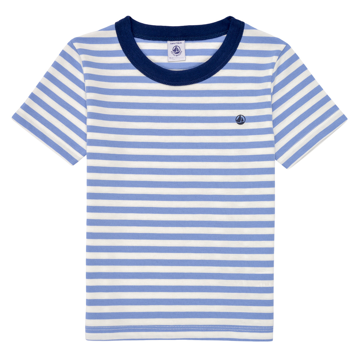 Textil Chlapecké Trička s krátkým rukávem Petit Bateau MATIKO Modrá / Béžová