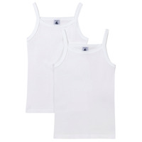 Textil Dívčí Tílka / Trička bez rukávů  Petit Bateau A0AA6 X2 Bílá