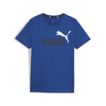 Textil Chlapecké Trička s krátkým rukávem Puma ESS+ 2 COL LOGO TEE B Modrá