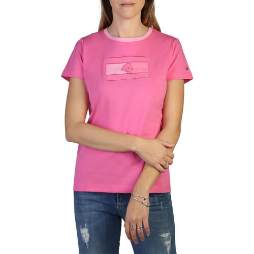 Textil Ženy Trička s krátkým rukávem Tommy Hilfiger th10064-016 pink Růžová