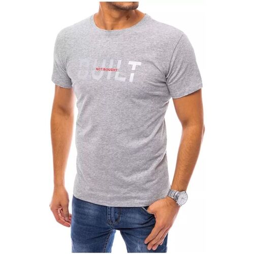 Textil Muži Trička s krátkým rukávem D Street Pánské tričko Legrish světle šedá Šedá