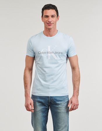 Textil Muži Trička s krátkým rukávem Calvin Klein Jeans SEASONAL MONOLOGO TEE Modrá