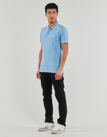 Calvin Klein Jeans TIPPING SLIM POLO Modrá / Nebeská modř