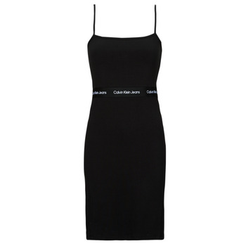 Textil Ženy Krátké šaty Calvin Klein Jeans LOGO ELASTIC STRAPPY DRESS Černá