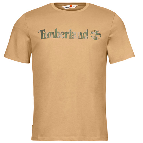 Textil Muži Trička s krátkým rukávem Timberland Camo Linear Logo Short Sleeve Tee Béžová