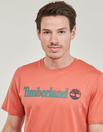 Timberland Linear Logo Short Sleeve Tee Hnědá