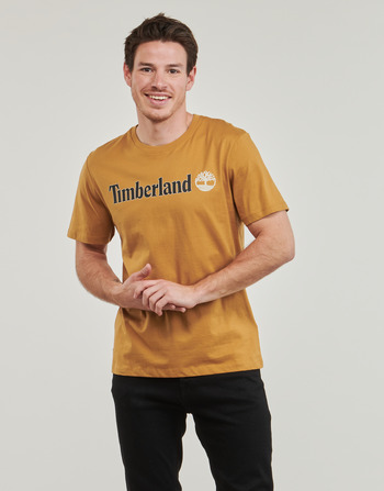 Timberland Linear Logo Short Sleeve Tee Velbloudí hnědá
